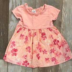 GAP Peach and Pink Floral Kids Dress